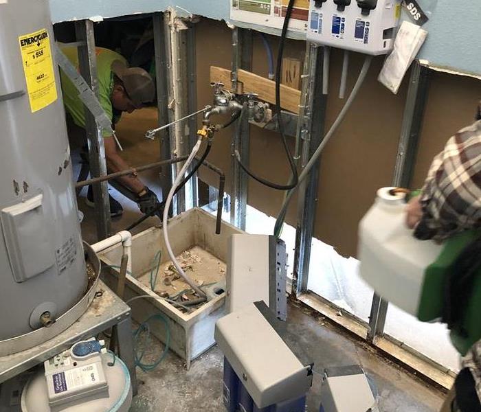 SERVPRO employee applying anti microbial to kill mold